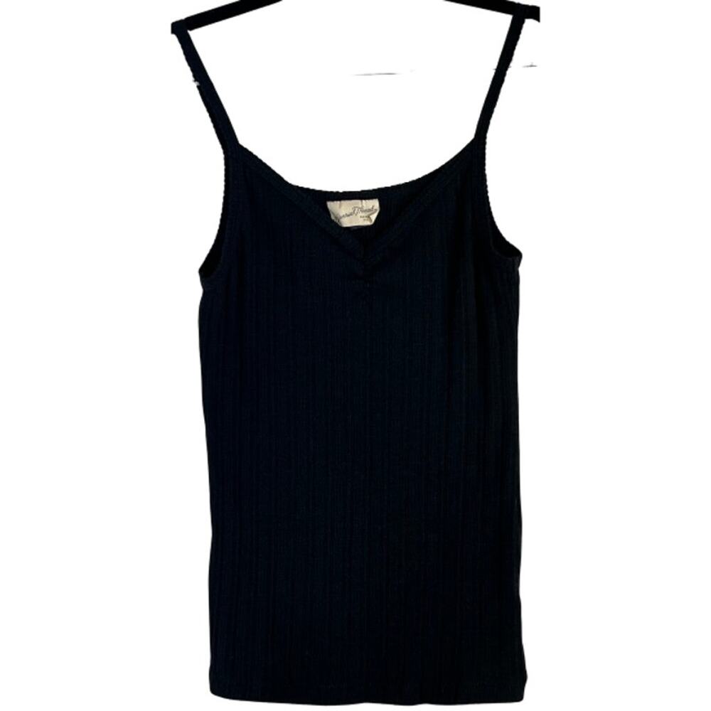 Universal Thread Black Scalloped Soft V-Neck Sleeveless Tank Top Size M
